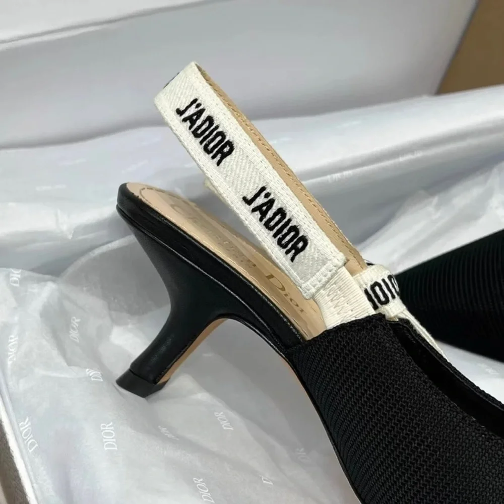 Dior Black Pointed Slingback Heels - Picture 8 of 9